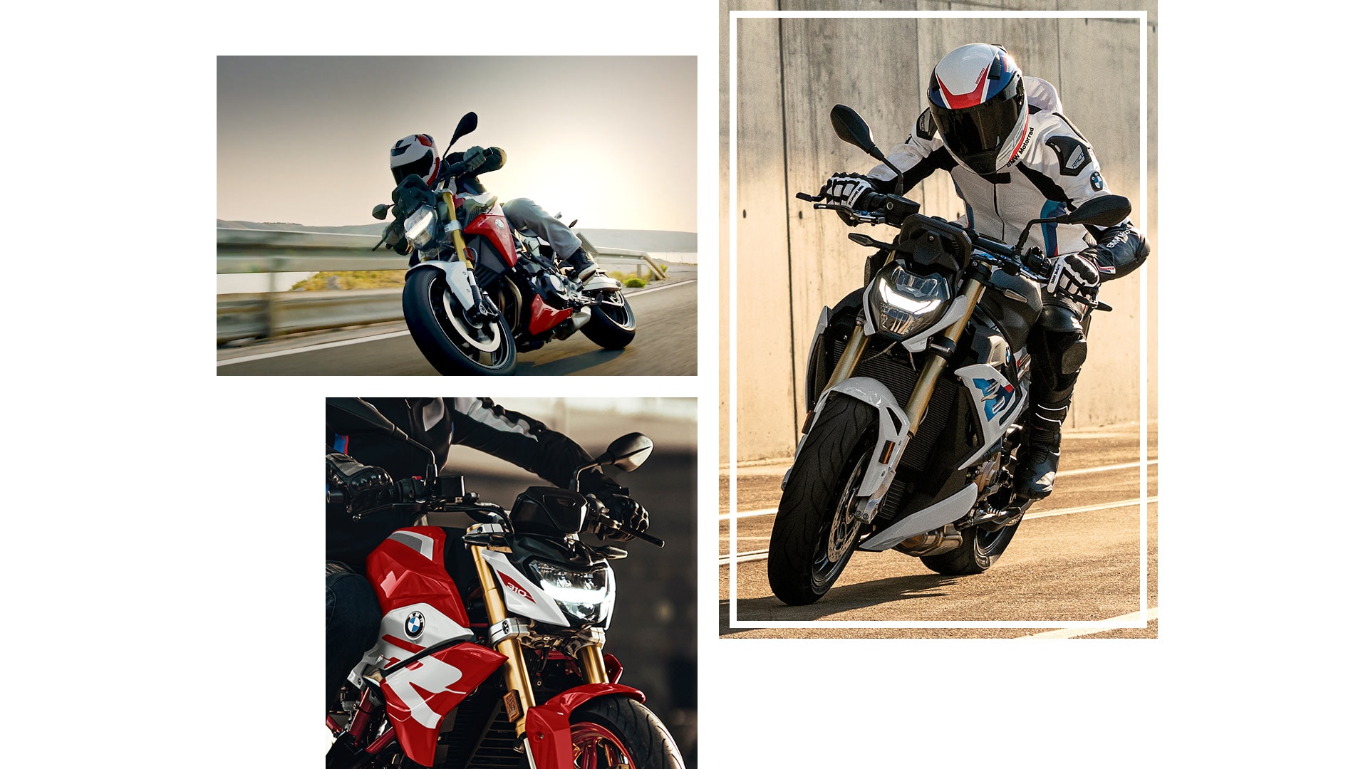 Collage de modelos de roadster de BMW Motorrad.